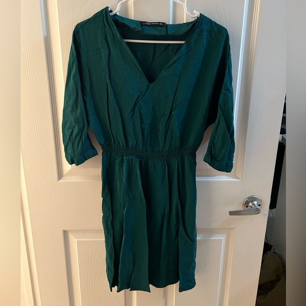 Zara Woman Forest Green Dress